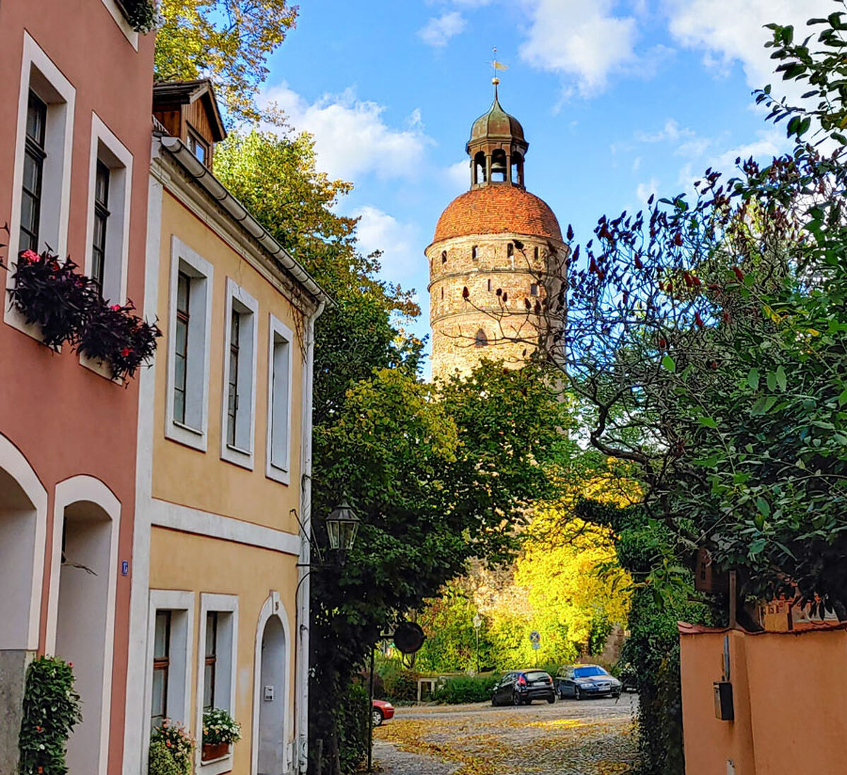 Der Nikolaiturm im Herbst, Foto: Sandra Faßbender